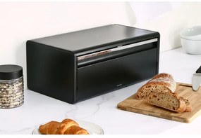 Cutie de pâine Brabantia Fall Front 107836, 18 l, 46.5x25 cm, Montat pe perete, Fără amprentă, Negru