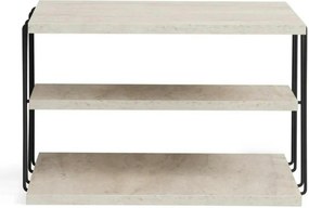 Masuta LIFON, bej/negru, PAL melaminat/metal, 50x40x33 cm