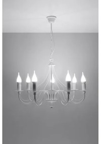Lustră pe lanț MINERWA 7 7xE14/40W/230V alb
