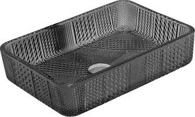 Mexen Akra lavoar din sticlă montat pe blat 46 x 33 cm, negru - 24024670