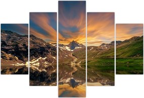 Tablou - Oglindirea în lacul montan (150x105 cm)