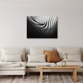 Tablou abstract - spirală alb neagră (70x50 cm)