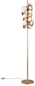 Lampadar alb-auriu cu abajur din sticlă (înălțime 155 cm) Bubble – Trio Select