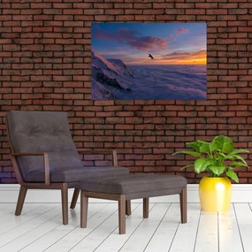 Tablou în apus de soare, Mont Blanc (90x60 cm)