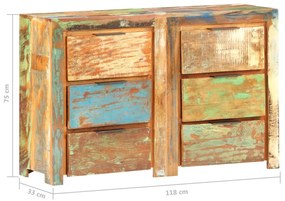 Dulap cu sertare, 118 x 33 x 75 cm, lemn masiv reciclat 1, 118 x 33 x 75 cm, Lemn masiv reciclat