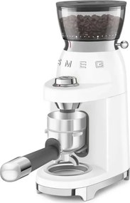 Rasnita de cafea Smeg CGF03WHEU, 150 W, 240 g, Sistem de rotire si blocare, Functie manuala, Alb