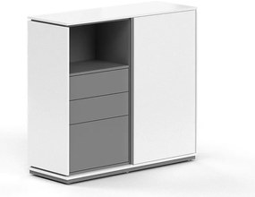 Dulap mediu Creator 123,2 x 44,5 x 115,5 cm, antracit / alb
