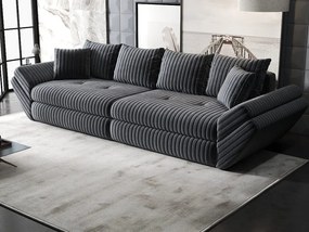 Canapea extensibilă dumonde cu ladă de depozitare si sezut confortabil din spuma high-density, Loana Ambience Gri 300x100 cm