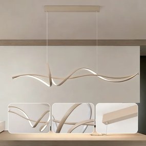 Brilagi - Lustra LED dimabilă pe cablu SIGNATURE LED/55W/230V 120x23 cm bej + telecomandă