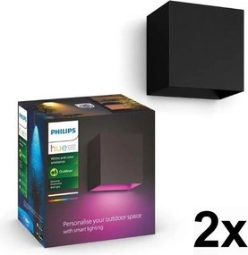 Philips - Set de 2 corpuri de iluminat exterior LED RGBW, reglabile, Hue RESONATE LED/8W/230V IP44