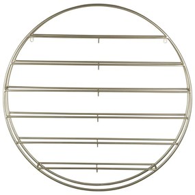 Raft pentru sticle de vin auriu pentru perete din metal număr de sticle 12 80x80x9 cm Redondo – PT LIVING