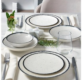 Set veselă 24 piese, din porțelan, alb/negru