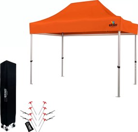 Cort tip foarfecă 2×3 m din aluminiu fără pereți | Montare rapidă și cadru ușor, rezistent - fara 3 pereti - Portocaliu