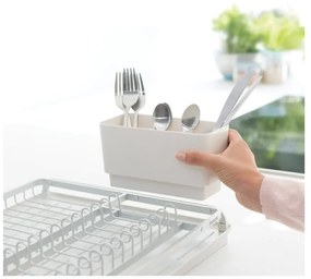 Uscator de vase Brabantia Sinkside 1000205, Tava de scurgere in chiuveta, Suport ustensile, Gri deschis
