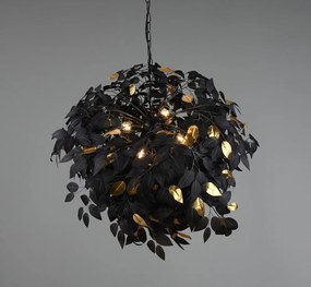 Lustră neagră din metal cu abajur din plastic ø 70 cm Leavy – Reality