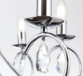 Candelabru 5 brate stil clasic cu cristale K9 Alessia crom