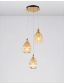 Lustra cu 3 pendule design modern LINGUA champagne NVL-9988382