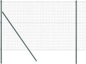 vidaXL Gard cu Stâlp Verde 1,6 x 10 m Oțel și PVC