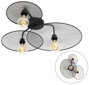 Lampa de perete de design neagra cu plasa 3 lumini - Jane