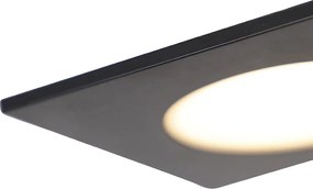 Set de 6 spoturi încastrate moderne negre, inclusiv LED, cu 3 trepte de intensitate luminoasă, IP65 - Simply