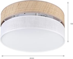Plafonieră SIRJA DOUBLE BOHO, 2 x E14, 15 W, 230 V, Ø 35 cm, bej/alb