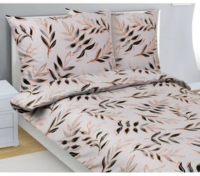 Lenjerie de pat din bumbac Bellatex Frunză gri, 140 x 220 cm, 70 x 90 cm, 140 x 220 cm, 70 x 90 cm