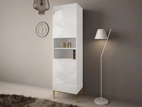 Vitrină Madrealla 200 (Alb + lucios Alb + auriu) . 1106296