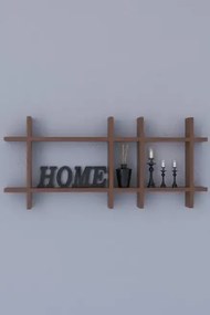 Raft perete din lemn Gozde Homs, 100 x 45 x 9 cm, maro