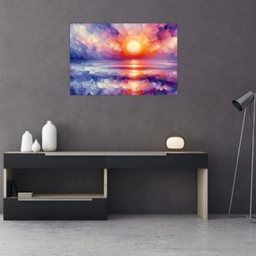 Tablou - Apus de soare artistic colorat (90x60 cm)