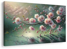 Tablou flori roz în lumina după-amiezii
