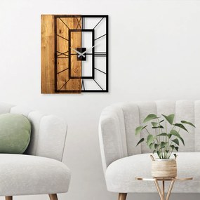 Ceas Decorativ de Perete Wooden Clock 37, Lemn / Metal