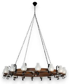 Candelabru rustic fabricat manual din lemn Roata 16L