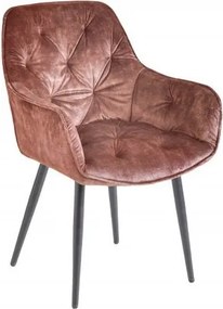 Set 2 scaune moderne Milano catifea maro