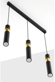 Lustră pe cablu Jupiter 2004 ALAS 3xGU10/10W/230V negru/auriu