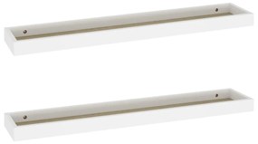 330235 vidaXL Rafturi de perete Loggia, 2 buc., alb și stejar, 80x15x4 cm MDF