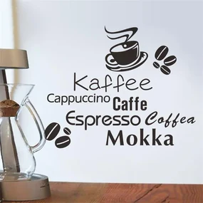 Autocolant de perete "Cafea - neagră" 57x46 cm