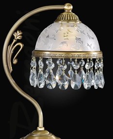 Lampa de masa design clasic realizata manual din alama si Cristal Scholer 6200