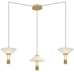 Lustra LED suspendata design modern decorativ Newy 3L aurie