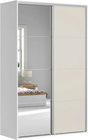 Dulap FLEX, alb/casmir, PAL, cu 2 usi, 150x66x240 cm