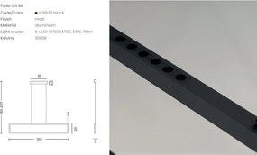 Lustra liniara LED FADA 120 negru