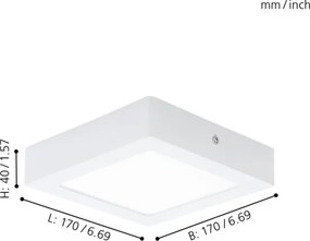 Eglo 94073 - Plafonieră LED FUEVA 1 LED/10,95W/230V