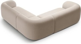 Colțar bej cu tapițerie din catifea Kate – Micadoni