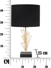 Veioză Mauro Ferretti Glam Olig, înălțime 45 cm, negru-auriu