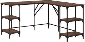 vidaXL Birou, stejar maro, 139x139x75 cm, lemn prelucrat