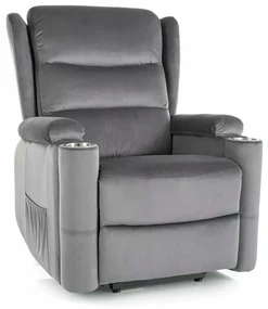 Scaun reclinabil Pontils Velvet, gri