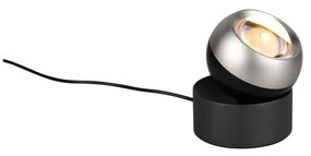 Veioză neagră-argintie LED (înălțime 14 cm) Orbit – Trio Select