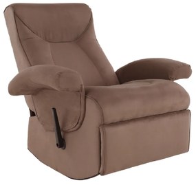 Fotoliu relaxant, cu funcţie electrică de vibraţie, textil maro, SUAREZ