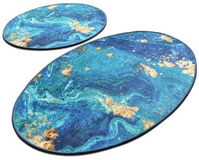 Set 2 Covorase baie Marbling 60 x 100 cm 50 x 60 cm Antiderapant Multicolor