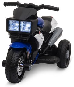 HOMCOM Motocicletă Electrică Copii 3-6 Ani, 3 Roți, Baterie 6V, din PP și Metal, Albastru Închis și Negru, 86x42x52cm | Aosom Romania