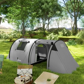Outsunny Cort de camping pentru 3-4 persoane, cu 1 cameră și 1 salon, impermeabil, ușor de transportat cu geantă inclusă | Aosom Romania